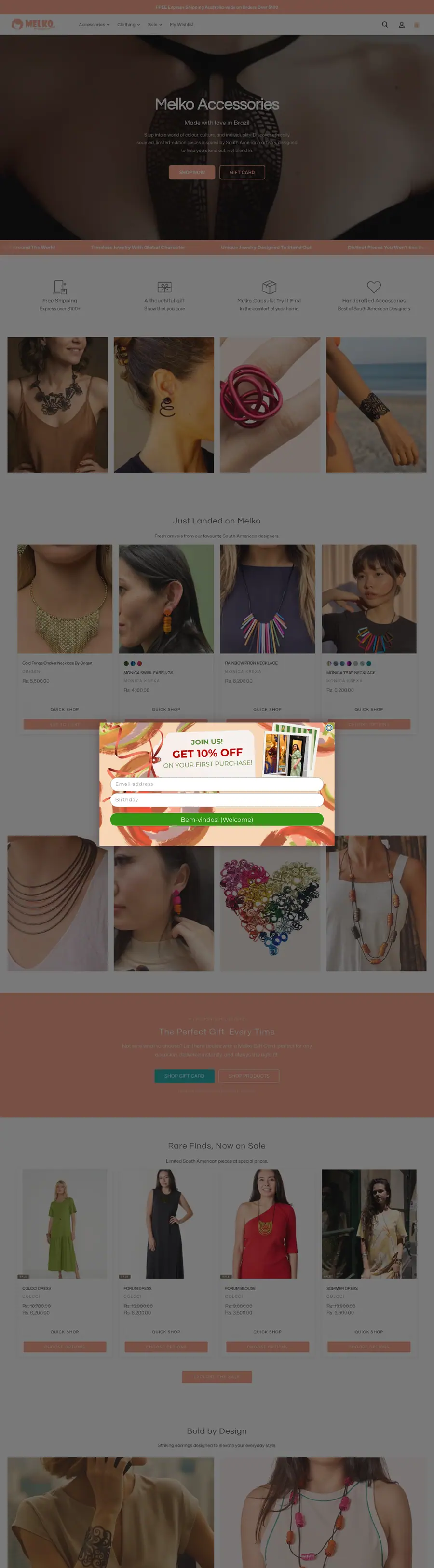 Full-page preview of the Melko website